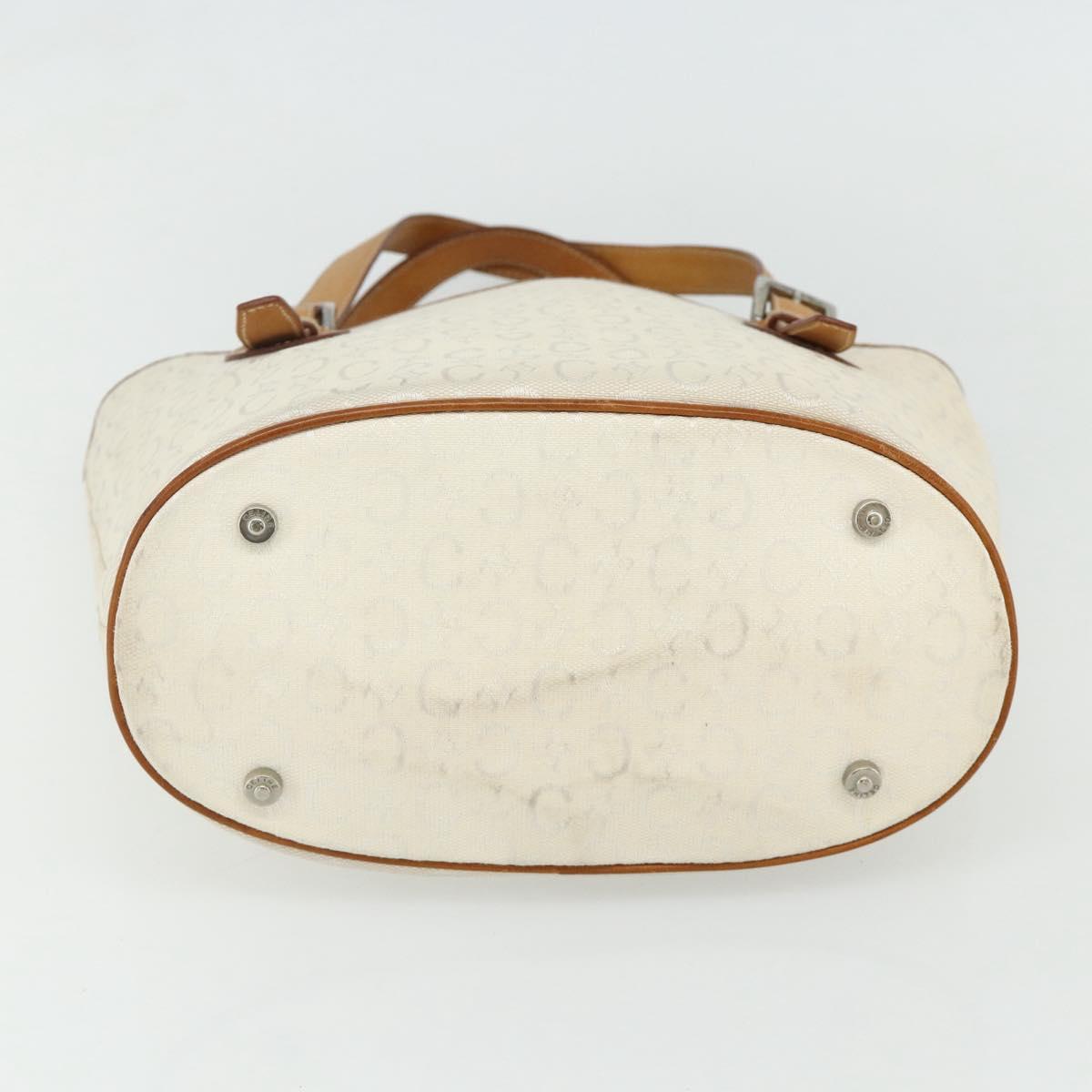 CELINE C Macadam Canvas Tote Bag White Auth 175095A