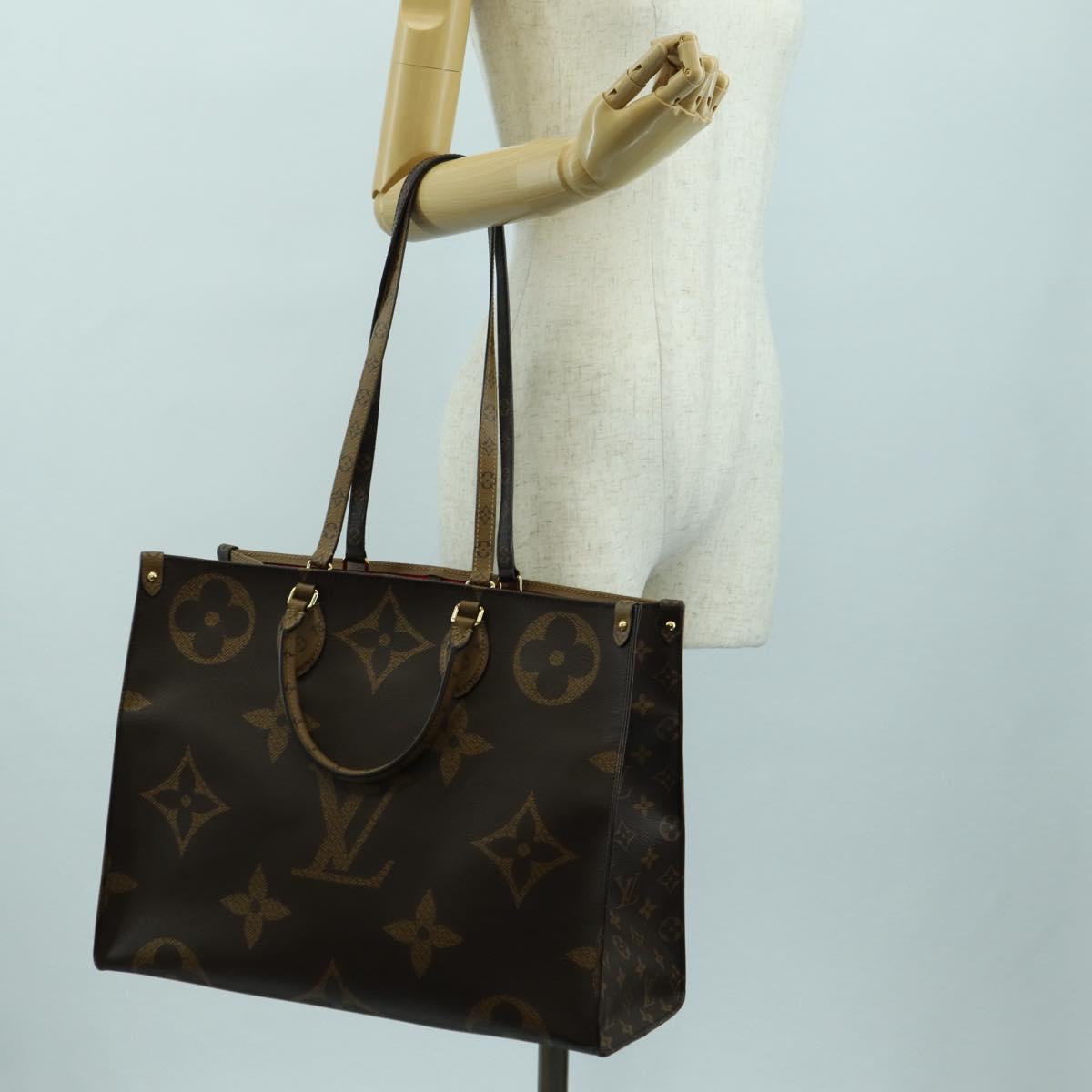 LOUIS VUITTON Monogram Reverse Giant On The Go GM Tote Bag M45320 Auth 175102SAM