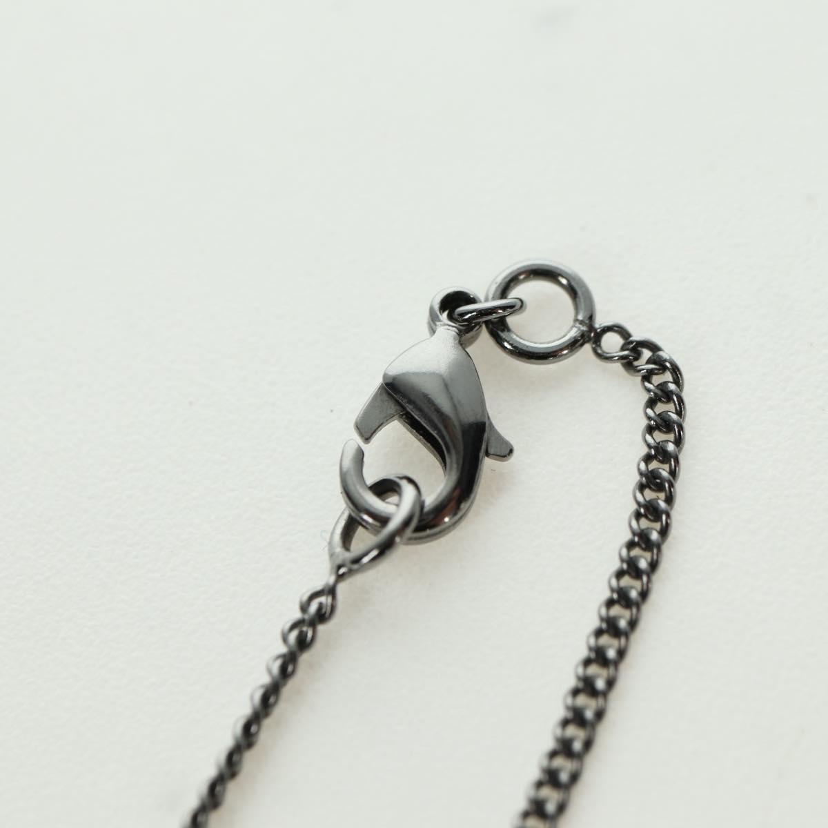 CHANEL COCO Mark Necklace metal Silver CC Auth 175104M