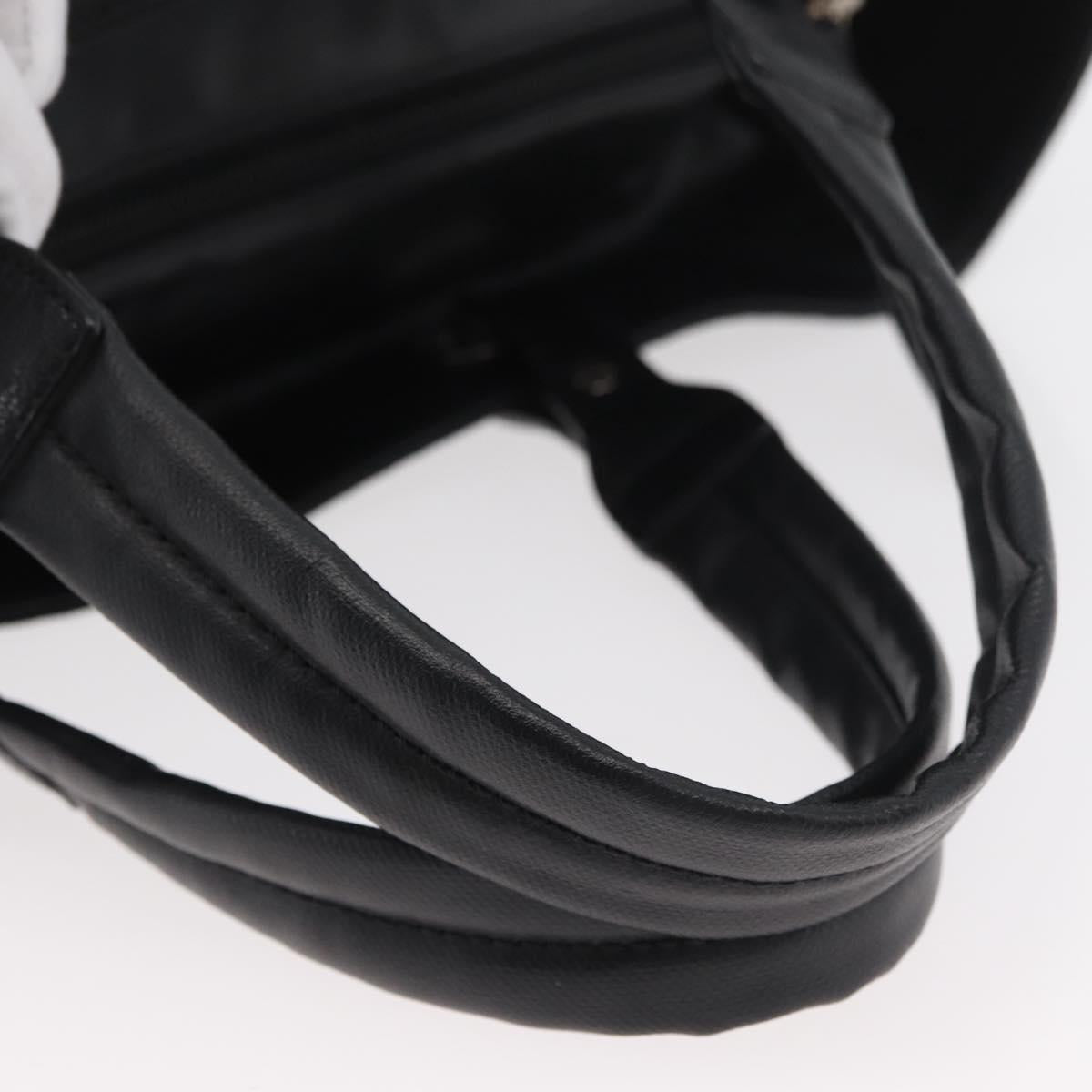 CHANEL Paris Biarritz Tote Bag Coated Canvas Black Silver CC Auth 175106A