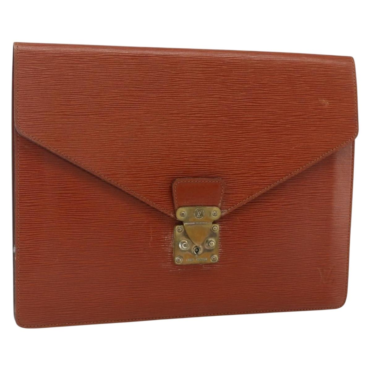 LOUIS VUITTON Epi Porte Documents Senatur Briefcase Brown M54453 LV Auth 175107