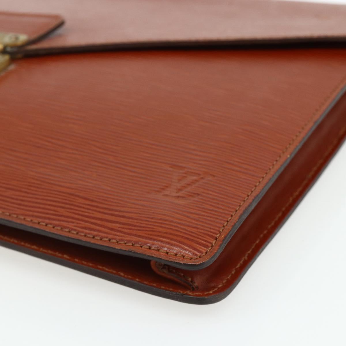 LOUIS VUITTON Epi Porte Documents Senatur Briefcase Brown M54453 LV Auth 175107