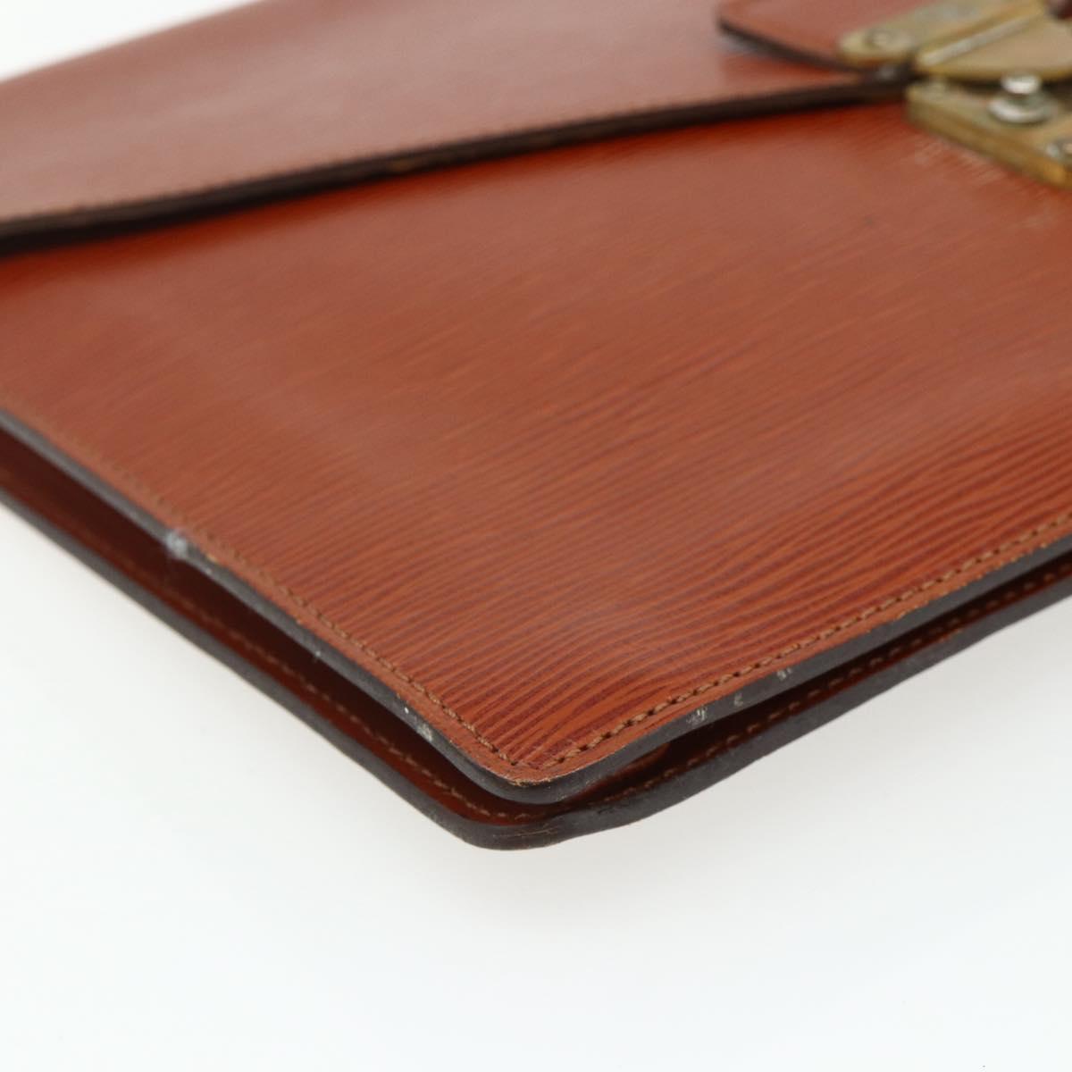 LOUIS VUITTON Epi Porte Documents Senatur Briefcase Brown M54453 LV Auth 175107