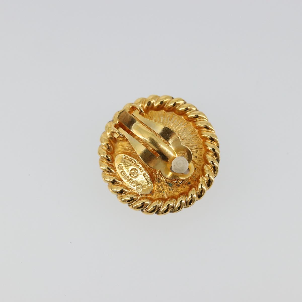 CHANEL Earring metal Gold Tone CC Auth 175112