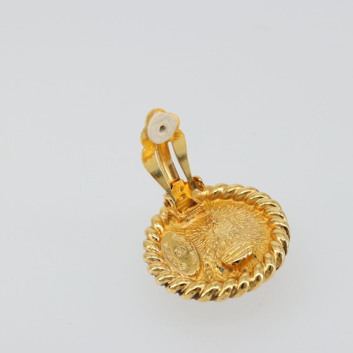 CHANEL Earring metal Gold Tone CC Auth 175112