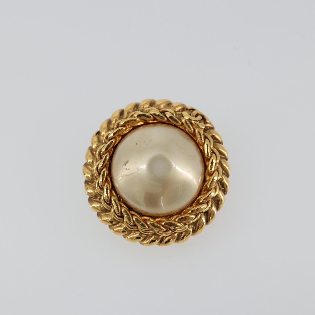 CHANEL Earring metal Gold Tone CC Auth 175112