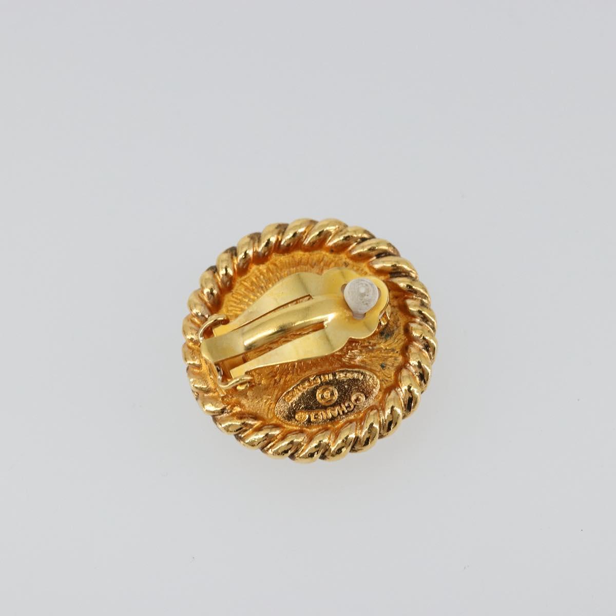 CHANEL Earring metal Gold Tone CC Auth 175112