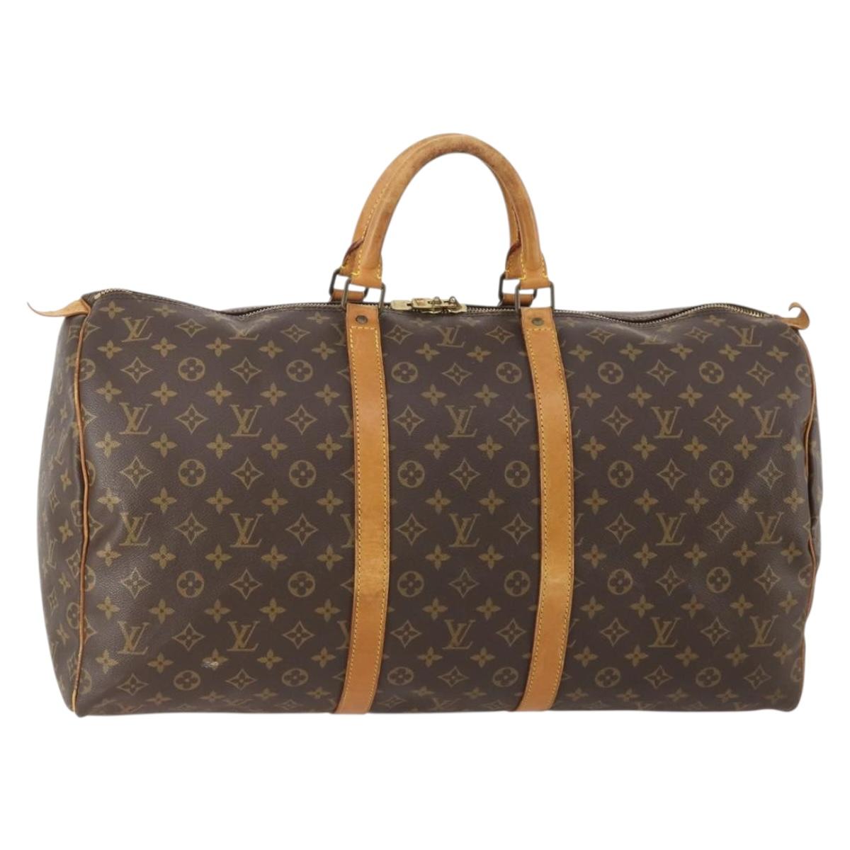 LOUIS VUITTON Monogram Keepall 55 Boston Bag M41424 LV Auth 175113