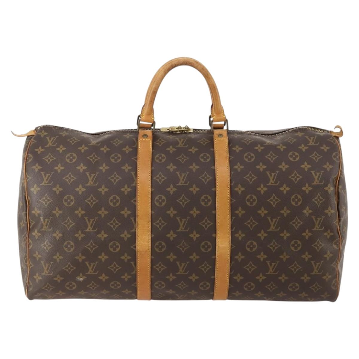 LOUIS VUITTON Monogram Keepall 55 Boston Bag M41424 LV Auth 175113