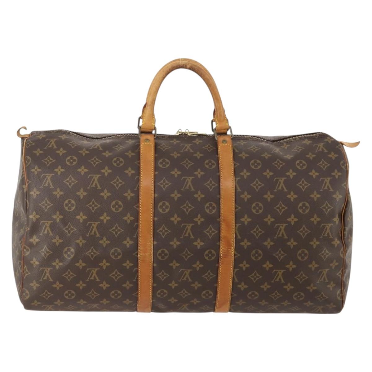 LOUIS VUITTON Monogram Keepall 55 Boston Bag M41424 LV Auth 175113