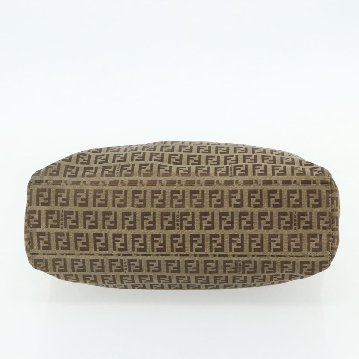 FENDI Zucca Canvas Hand Bag Black Brown Auth 175118