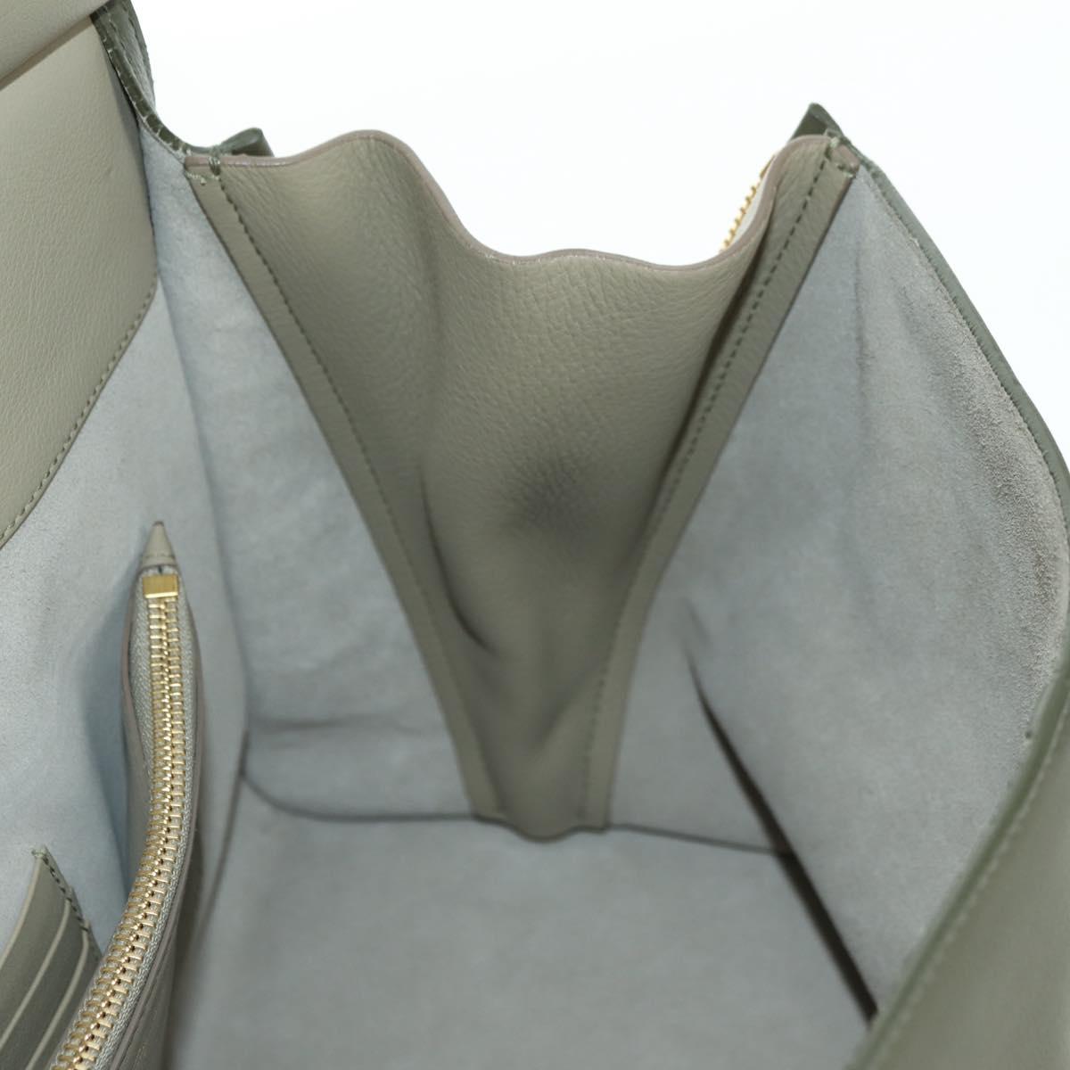 Salvatore Ferragamo Gancini Jet Set Bag Leather 2way Khaki Gold Auth 175123V