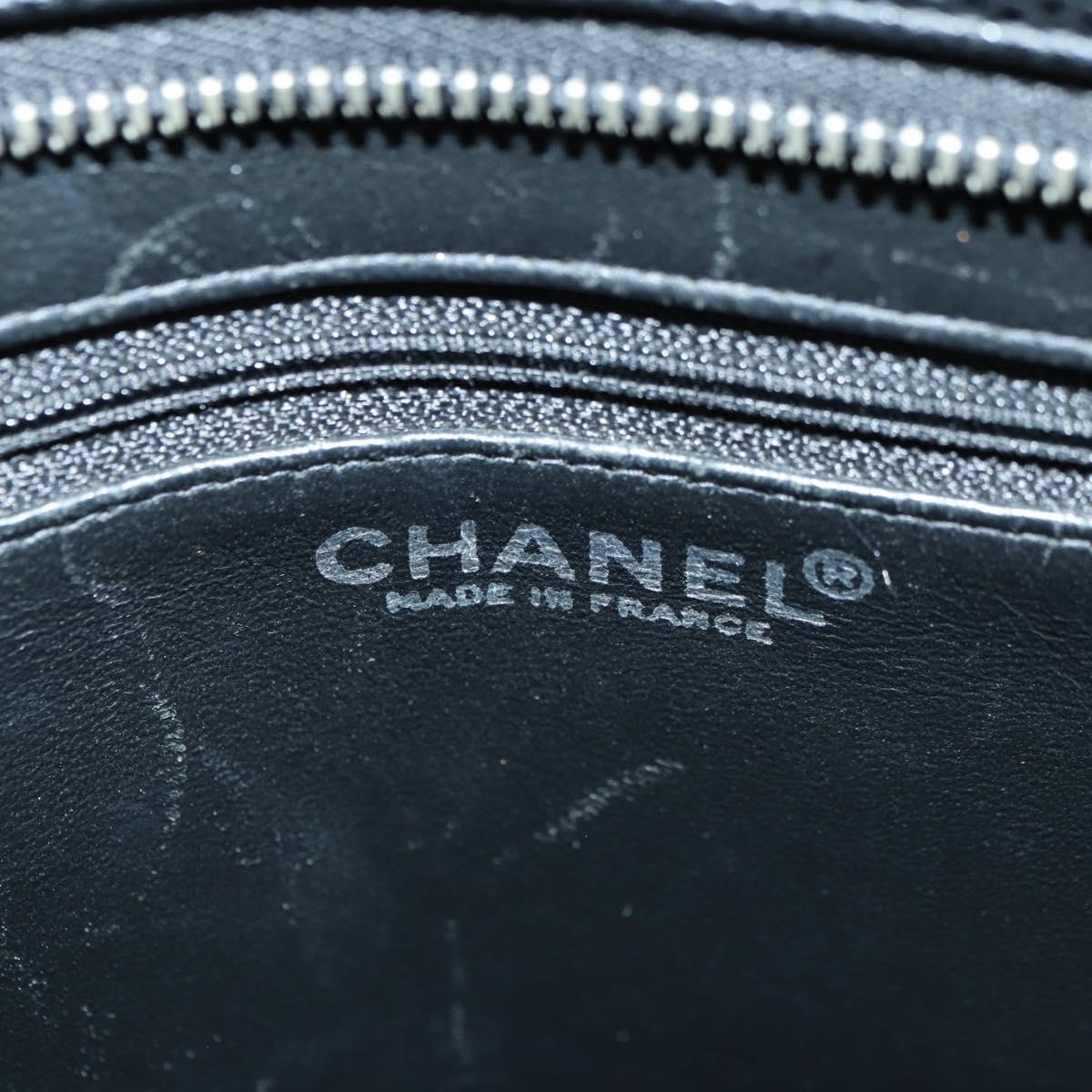 CHANEL Matelasse Reprint Tote Bag Caviar Skin Black Silver CC Auth 175126SAV