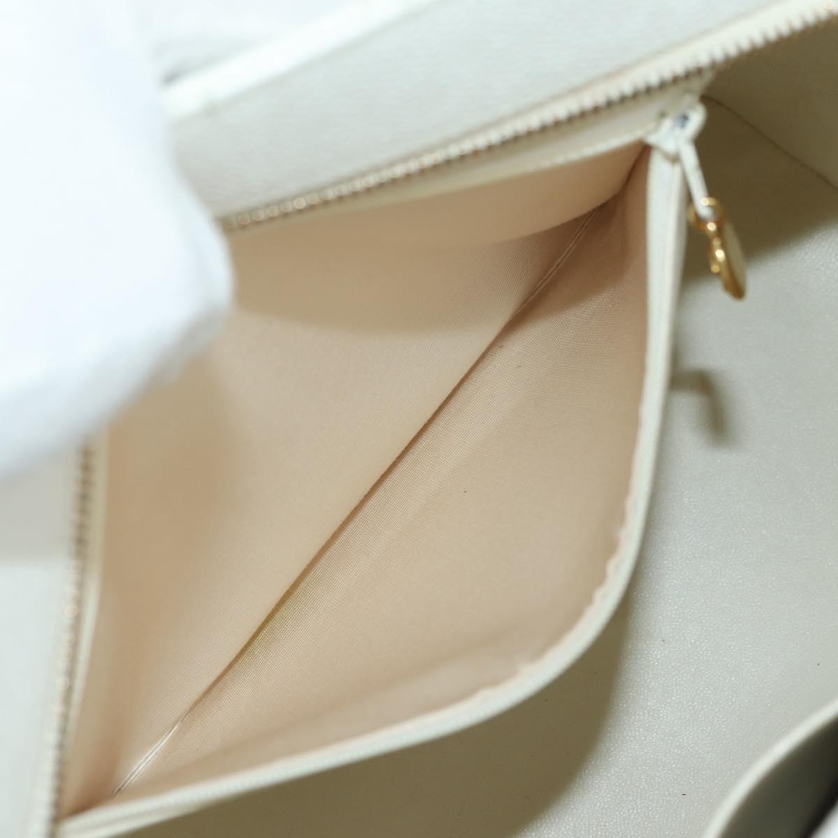 CHANEL Matelasse Reprint Tote Bag Caviar Skin White Gold CC Auth 175127V