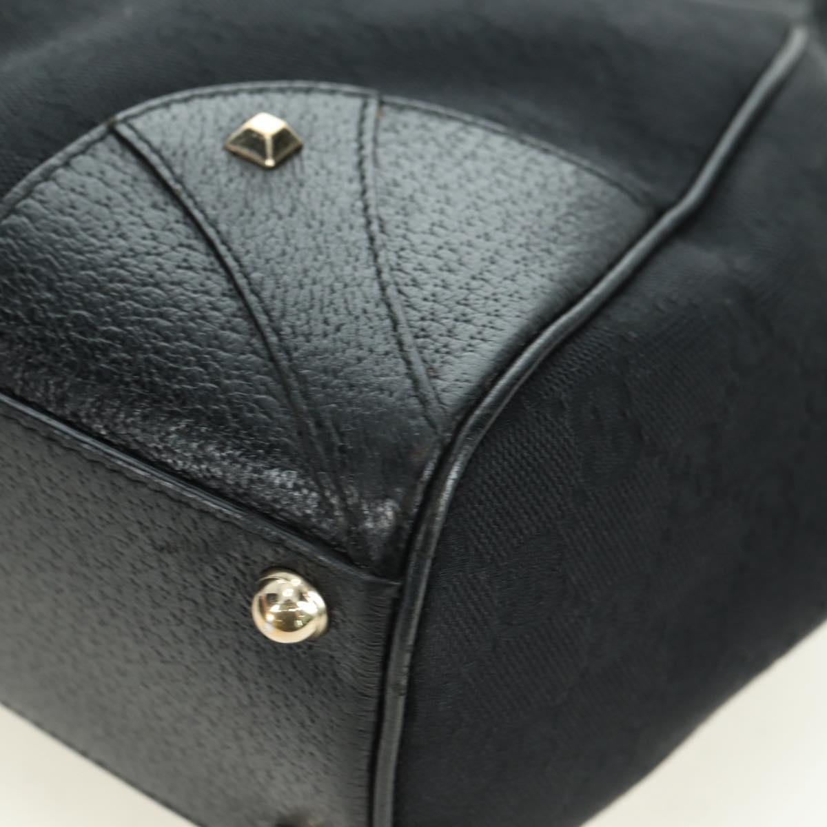 GUCCI GG Canvas Jackie Shoulder Bag Black Gold 124407 Auth 175128V