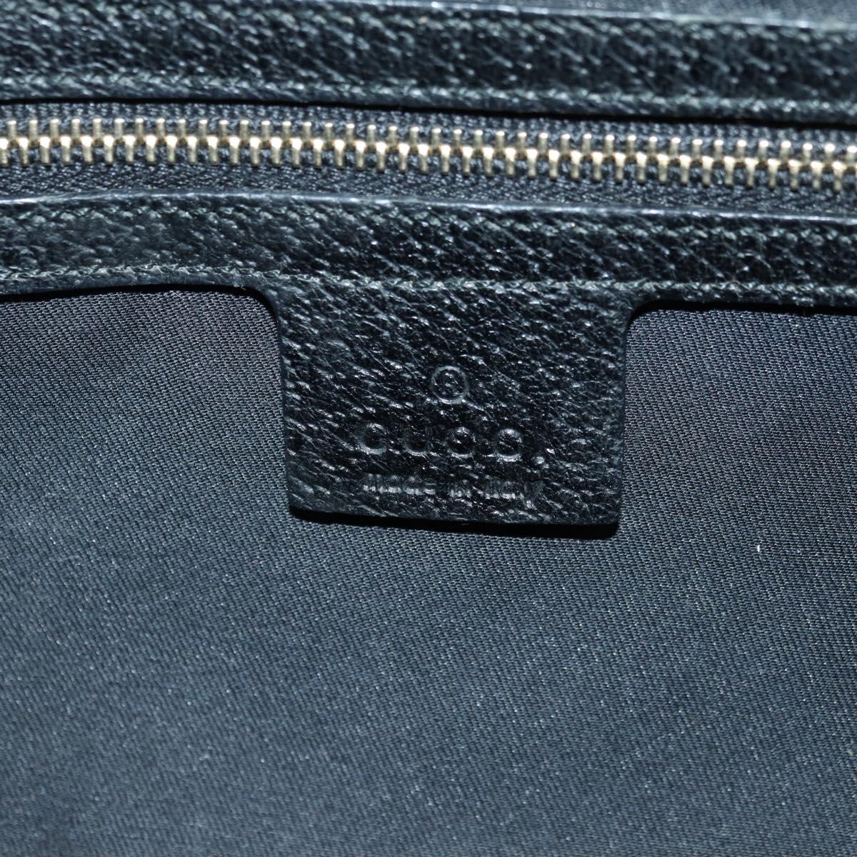 GUCCI GG Canvas Jackie Shoulder Bag Black Gold 124407 Auth 175128V