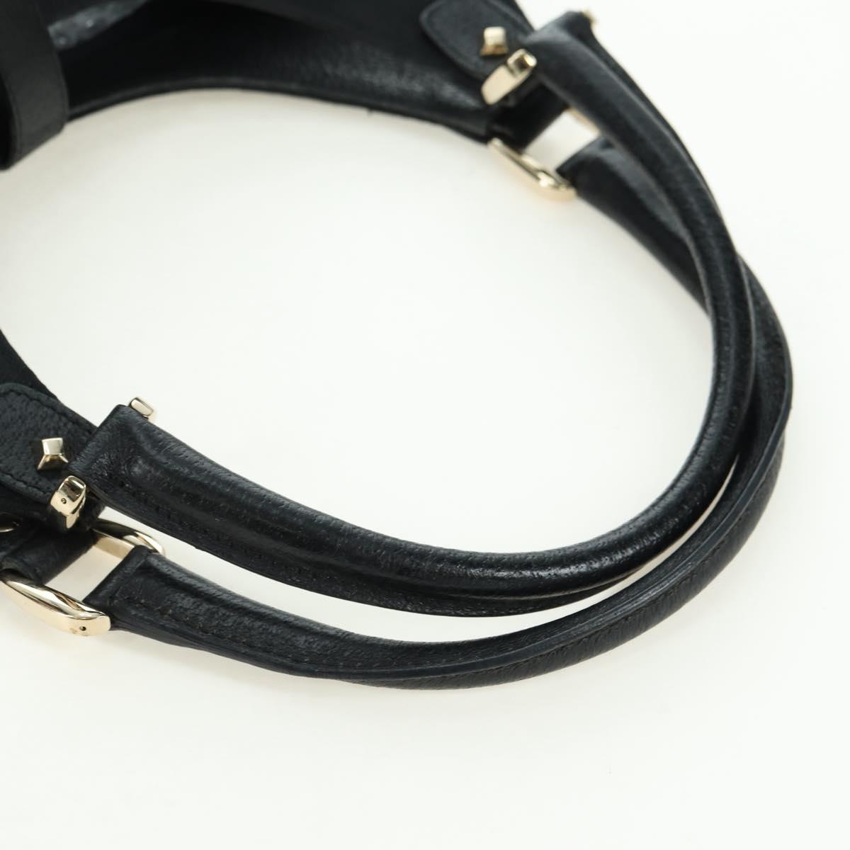 GUCCI GG Canvas Jackie Shoulder Bag Black Gold 124407 Auth 175128V