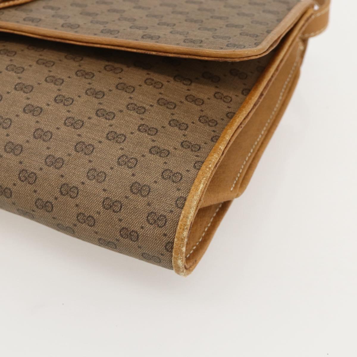 GUCCI Micro GG Supreme Shoulder Bag PVC Beige Gold 89 02 050 Auth 175149