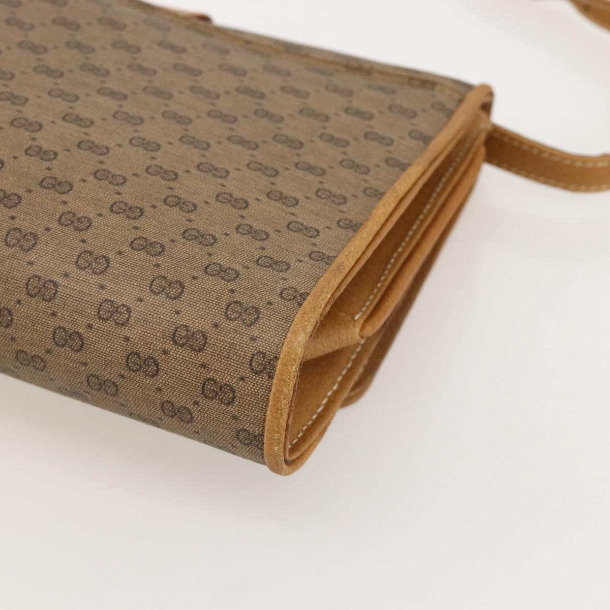 GUCCI Micro GG Supreme Shoulder Bag PVC Beige Gold 89 02 050 Auth 175149