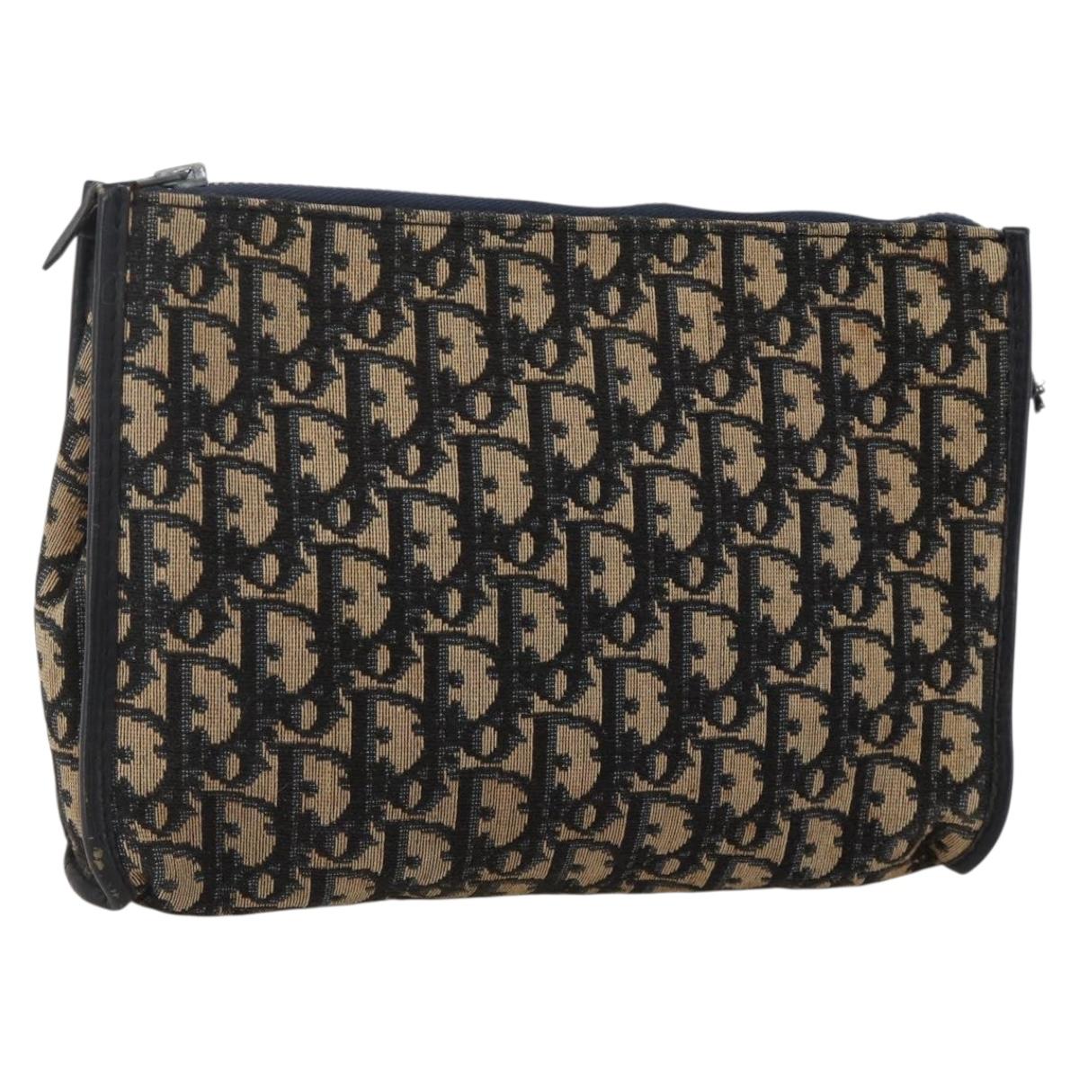 Christian Dior Trotter Canvas Clutch Bag Navy Auth 175154