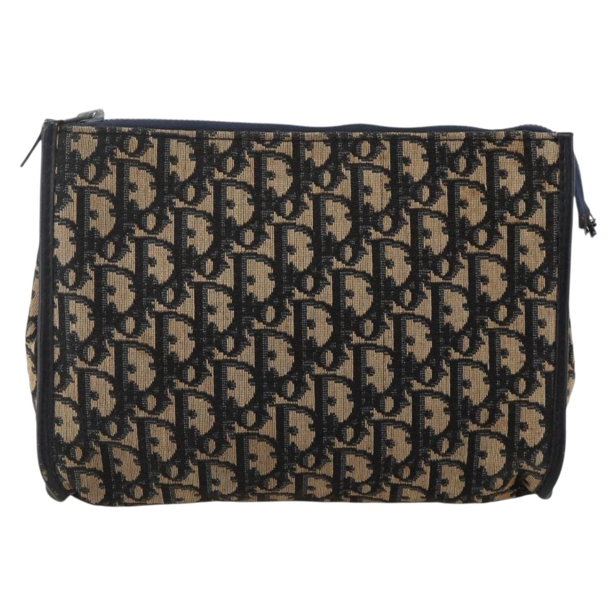 Christian Dior Trotter Canvas Clutch Bag Navy Auth 175154
