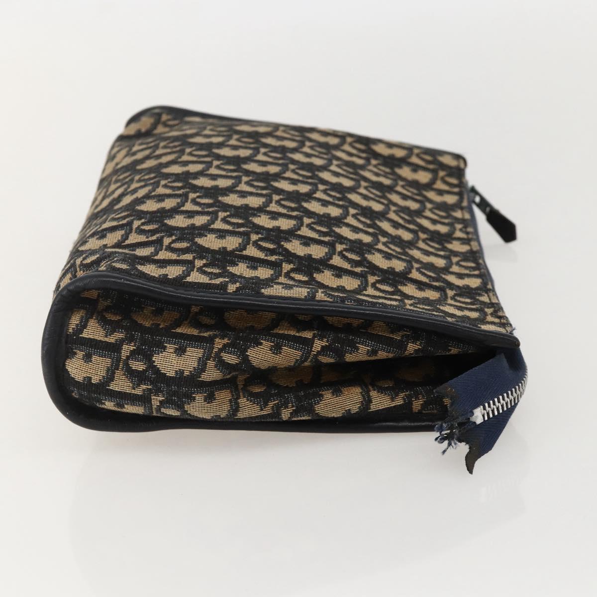 Christian Dior Trotter Canvas Clutch Bag Navy Auth 175154