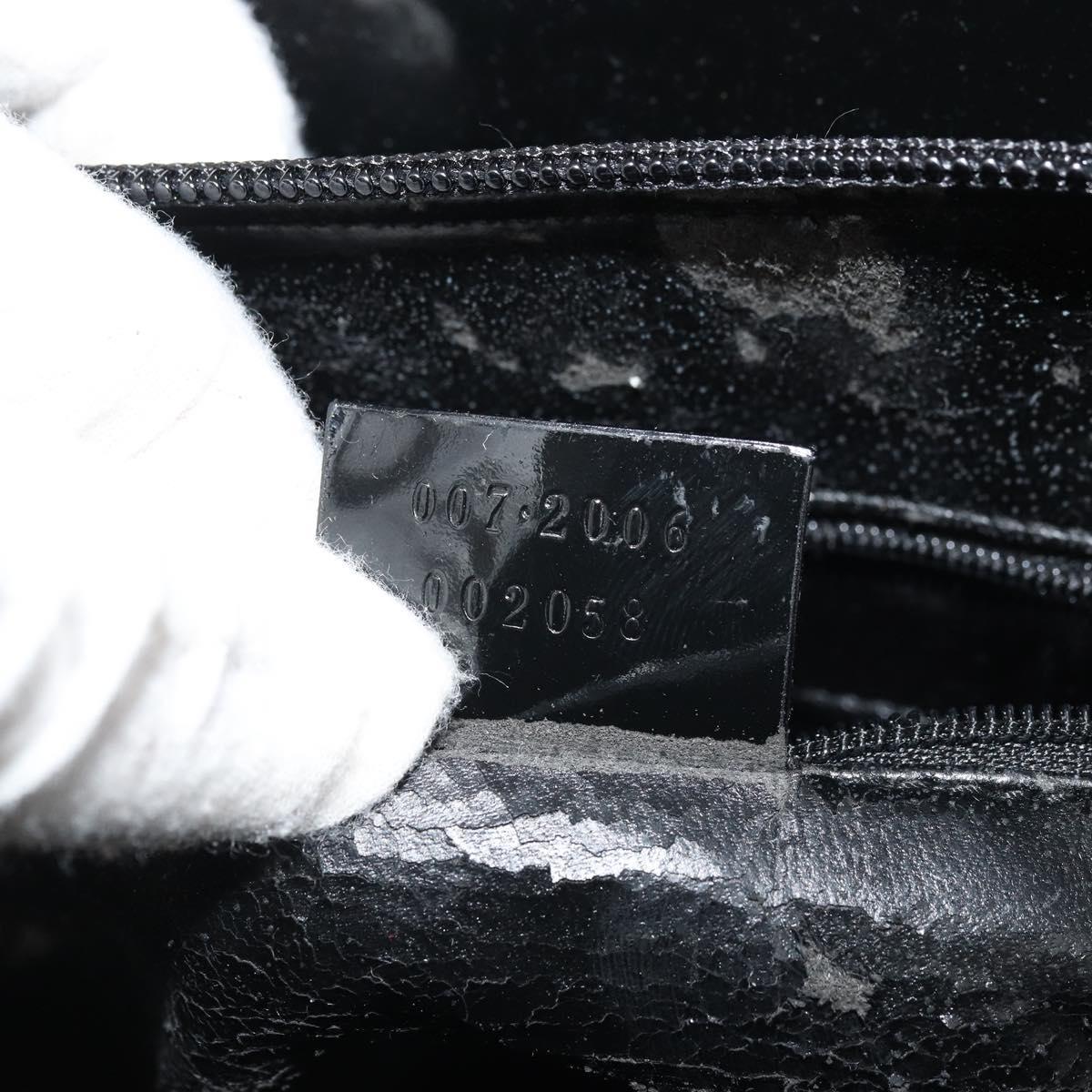 GUCCI Tote Bag Patent Leather Black Auth 175158