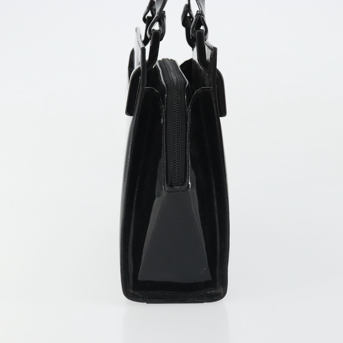 GUCCI Tote Bag Patent Leather Black Auth 175158