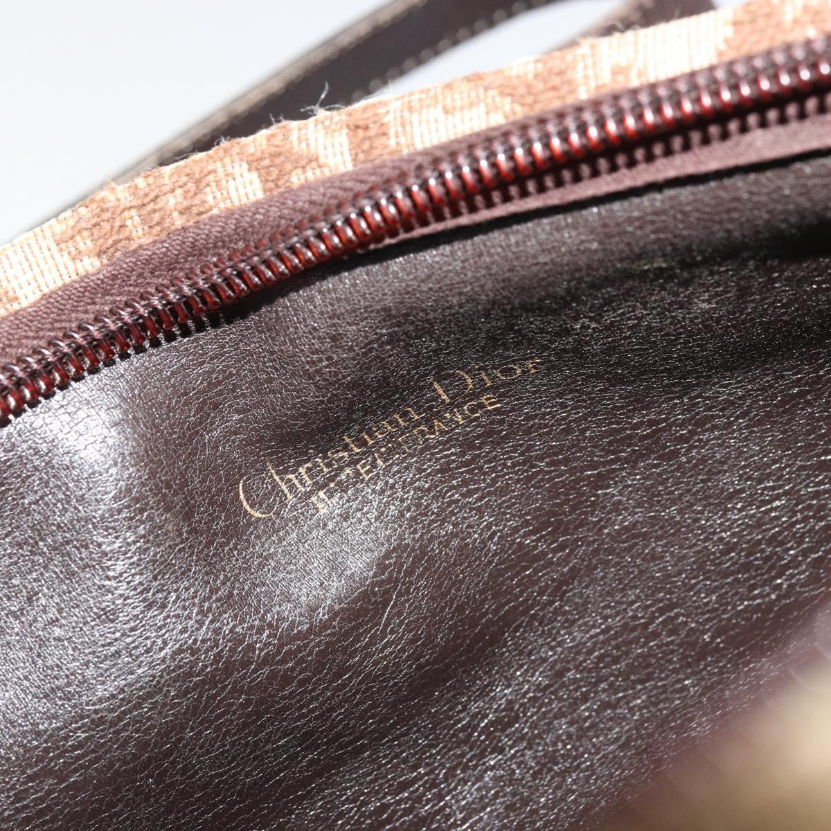Christian Dior Trotter Canvas Hand Bag Gold Brown Auth 175171