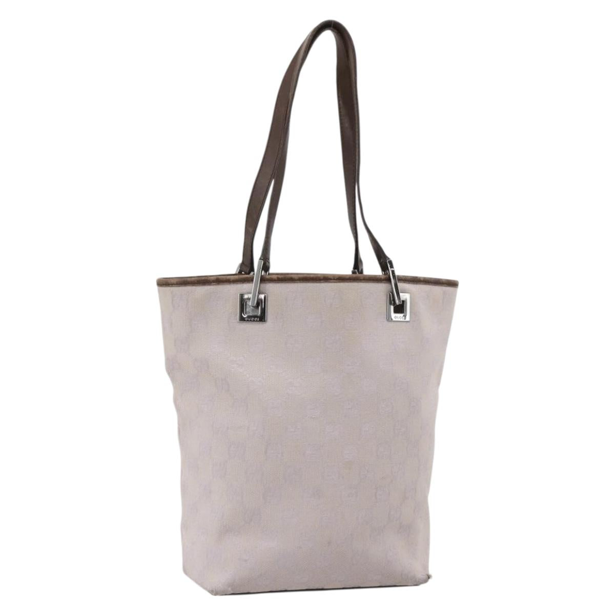 GUCCI GG Canvas Tote Bag Purple Silver 31244 Auth 175187