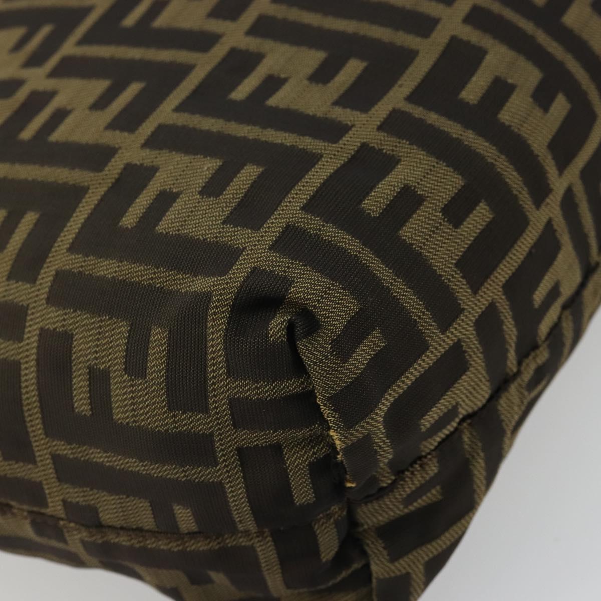 FENDI Zucca Canvas Tote Bag Black Brown Auth 175207