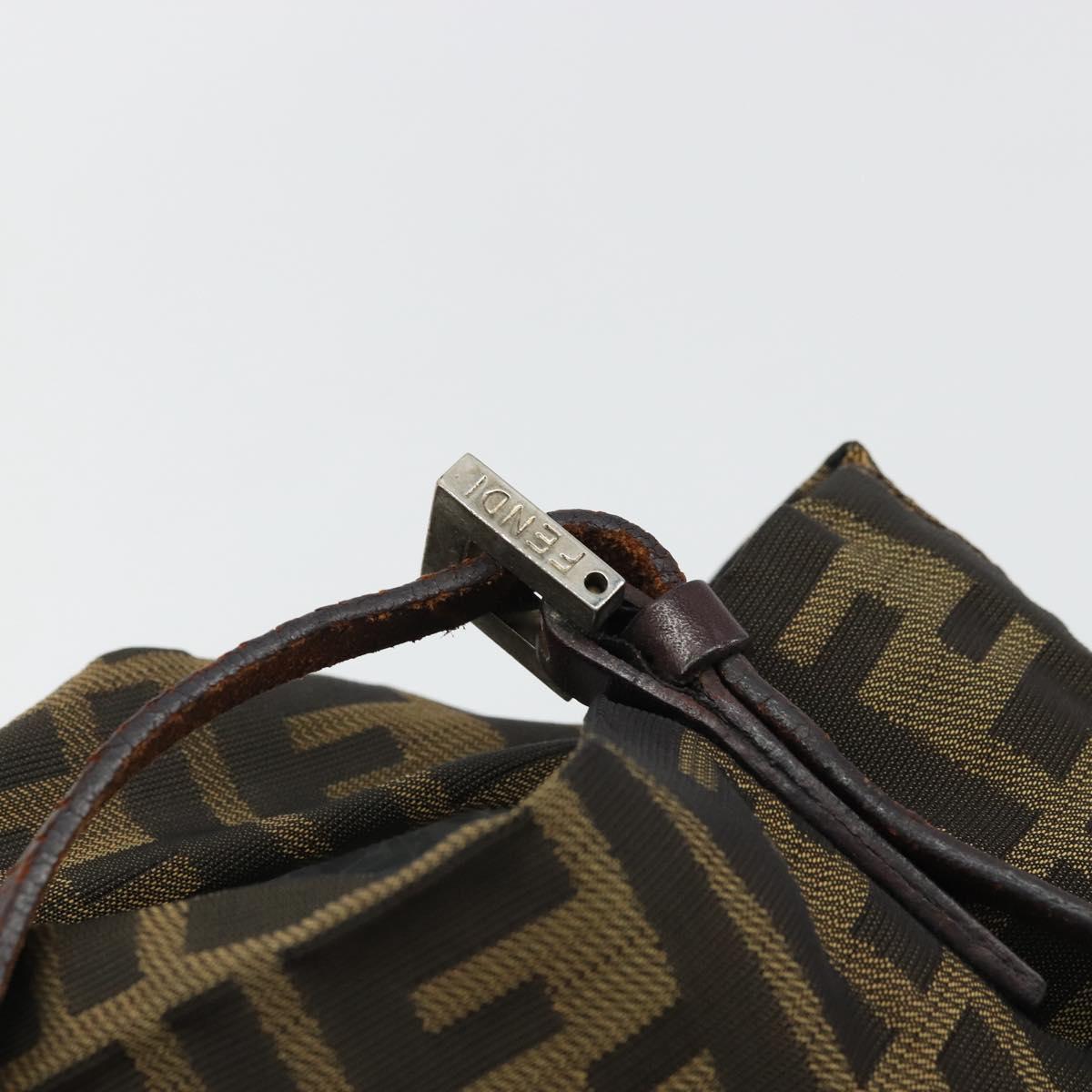 FENDI Zucca Canvas Tote Bag Black Brown Auth 175207