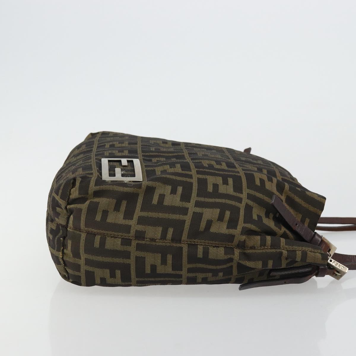 FENDI Zucca Canvas Tote Bag Black Brown Auth 175207