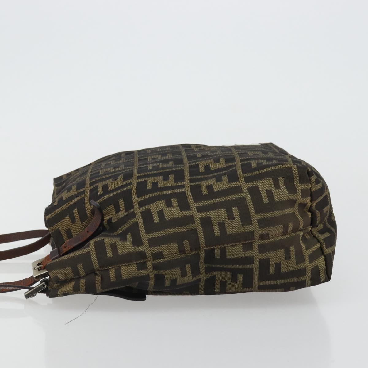 FENDI Zucca Canvas Tote Bag Black Brown Auth 175207