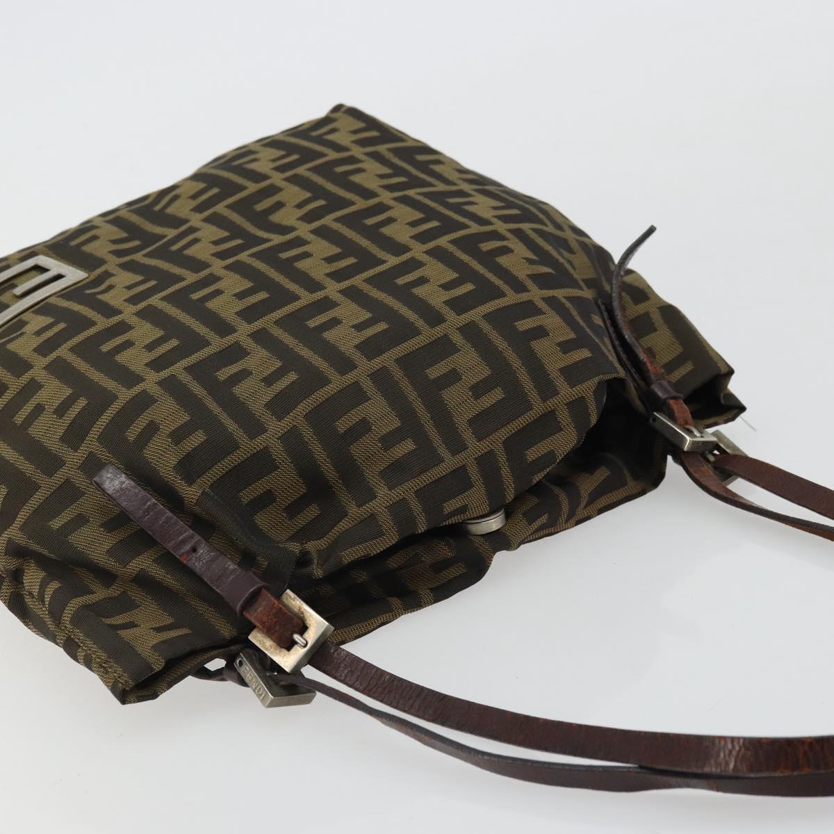 FENDI Zucca Canvas Tote Bag Black Brown Auth 175207