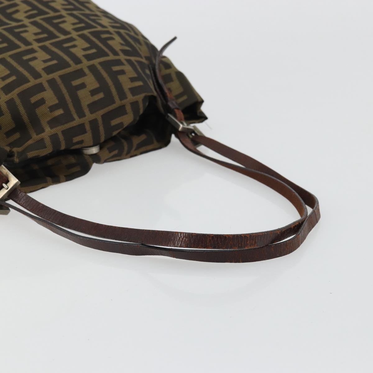 FENDI Zucca Canvas Tote Bag Black Brown Auth 175207