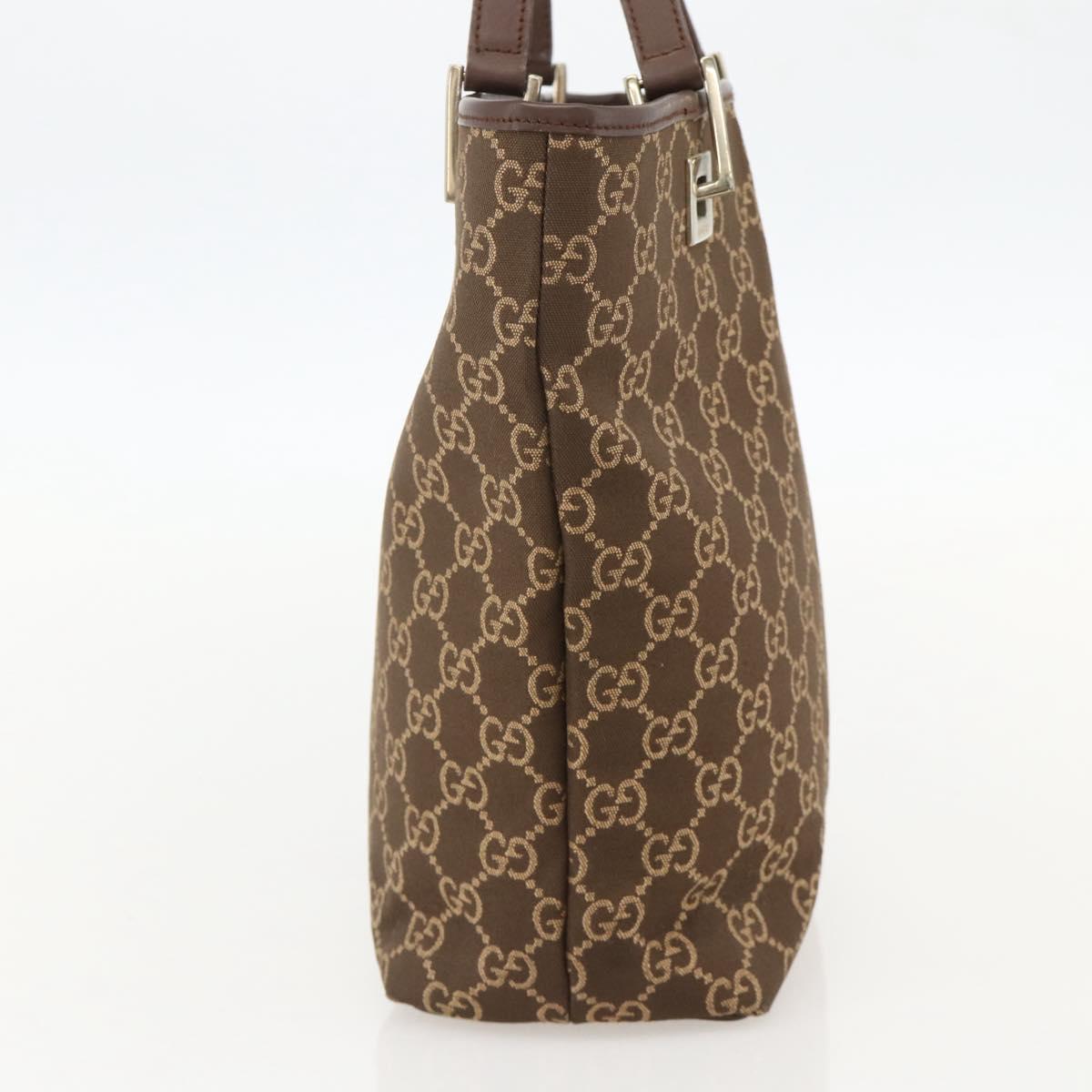 GUCCI GG Canvas Tote Bag Brown Gold 002 1099 3444 Auth 175244