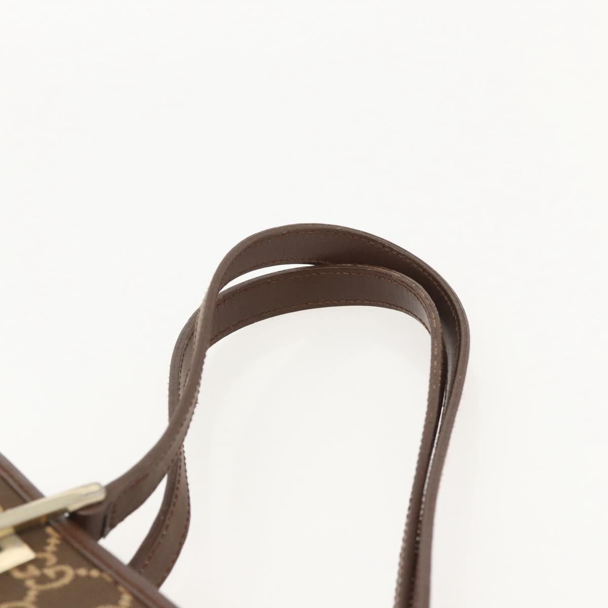 GUCCI GG Canvas Tote Bag Brown Gold 002 1099 3444 Auth 175244
