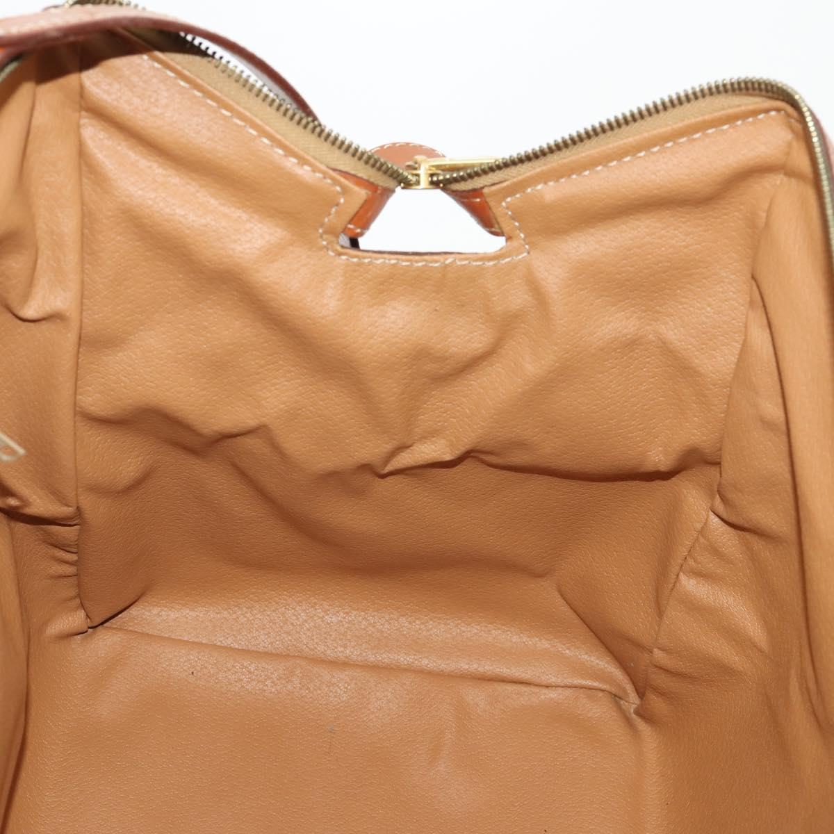 CELINE Macadam Canvas Boston Bag PVC Leather 2way Brown Gold Auth 175248A