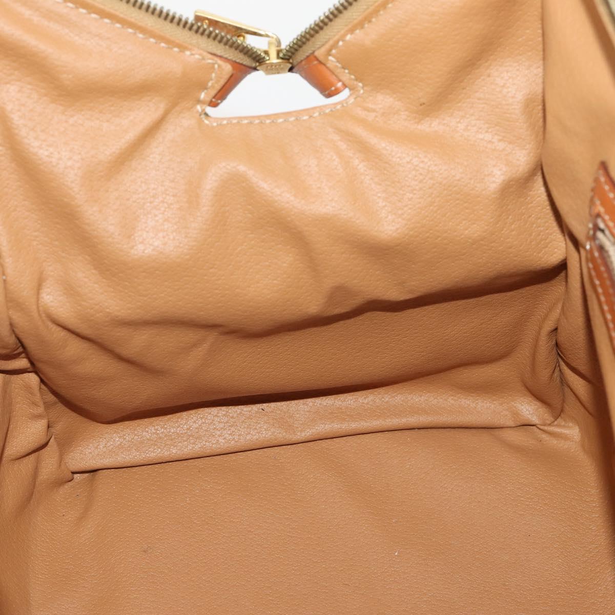CELINE Macadam Canvas Boston Bag PVC Leather 2way Brown Gold Auth 175248A