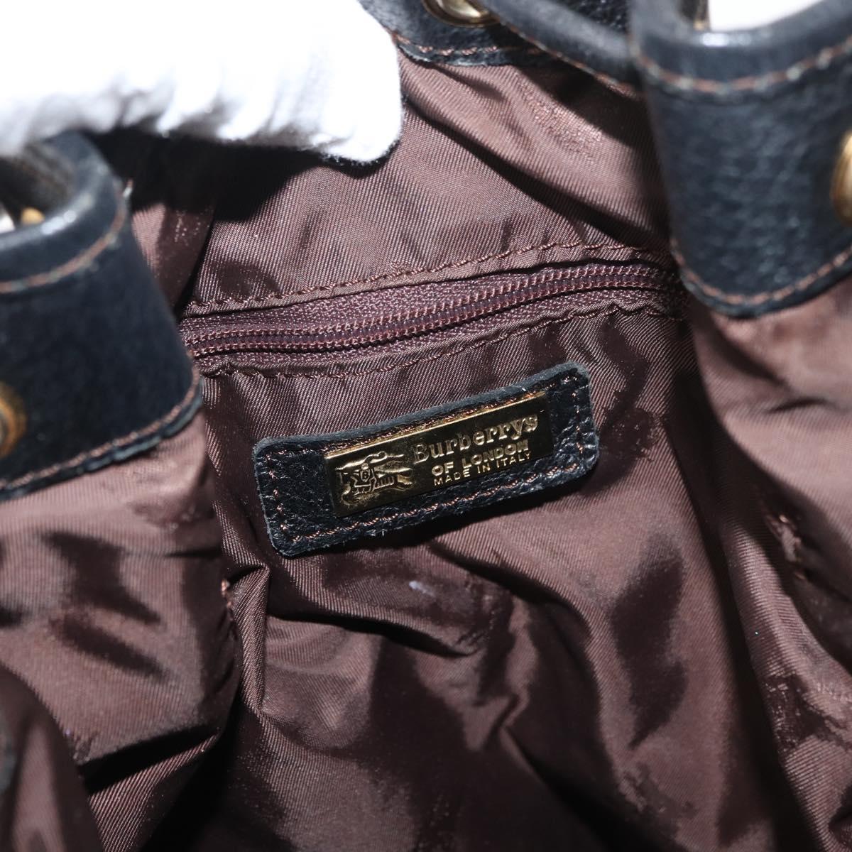 Burberrys Purse Hand Bag Canvas 2way Brown Gold Auth 175256A