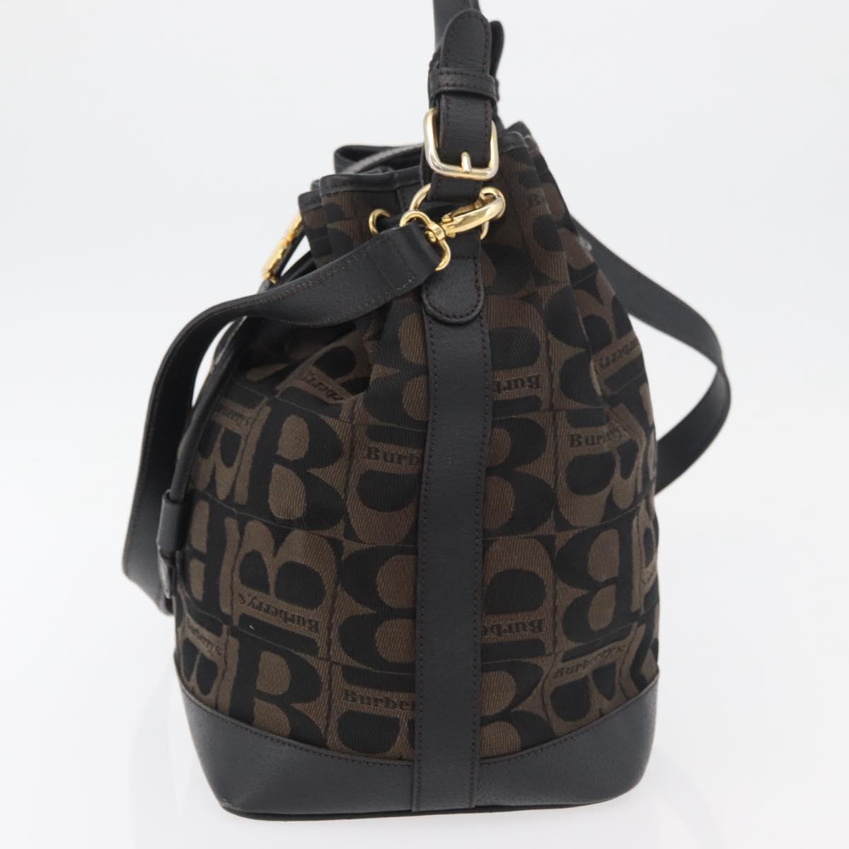 Burberrys Purse Hand Bag Canvas 2way Brown Gold Auth 175256A