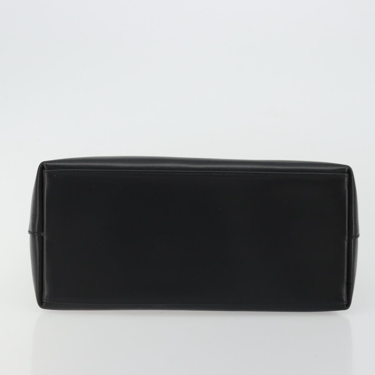 GUCCI Bamboo Shoulder Bag Leather Black Gold 001 2122 3006 Auth 175260