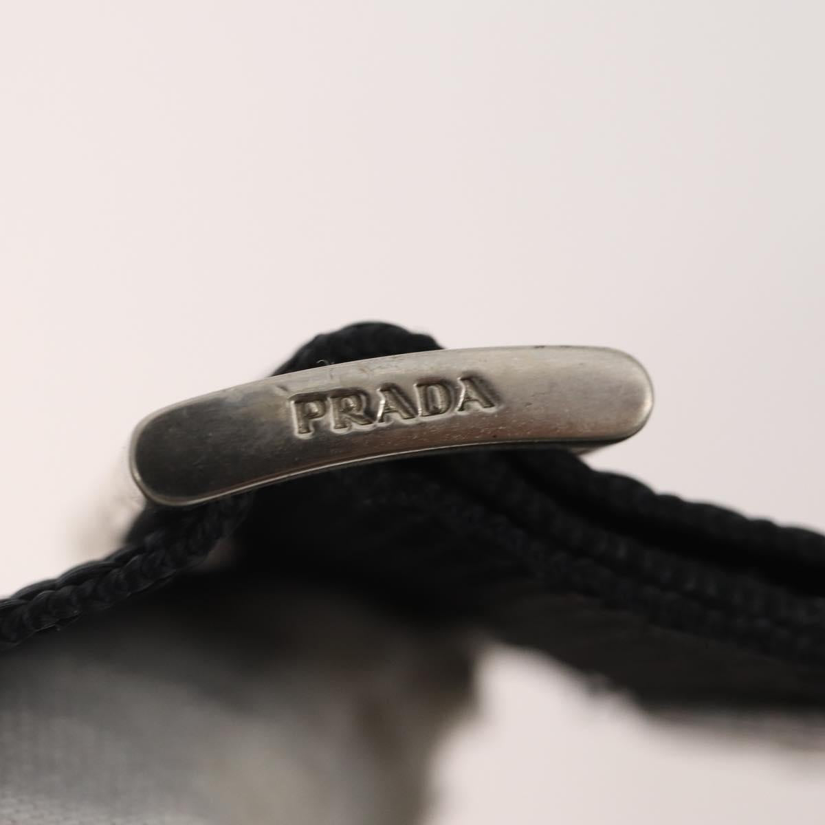 PRADA Waist bag Nylon Black Silver Auth 175272