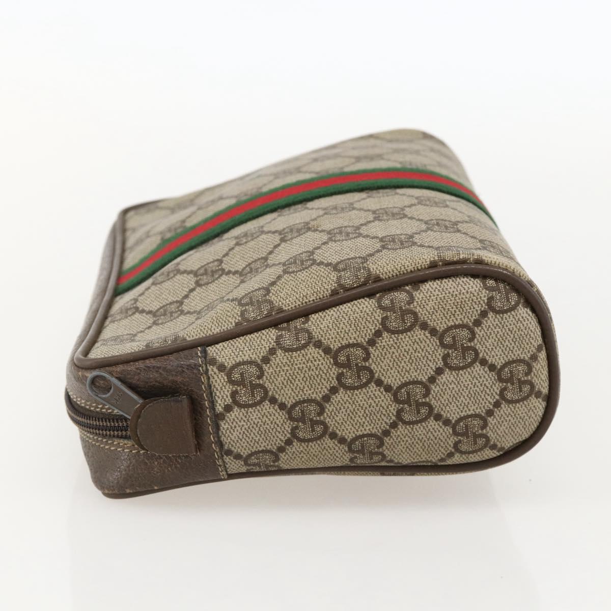 GUCCI GG Supreme Web Sherry Line Bag PVC Beige Red Green 56 01 012 Auth 175288