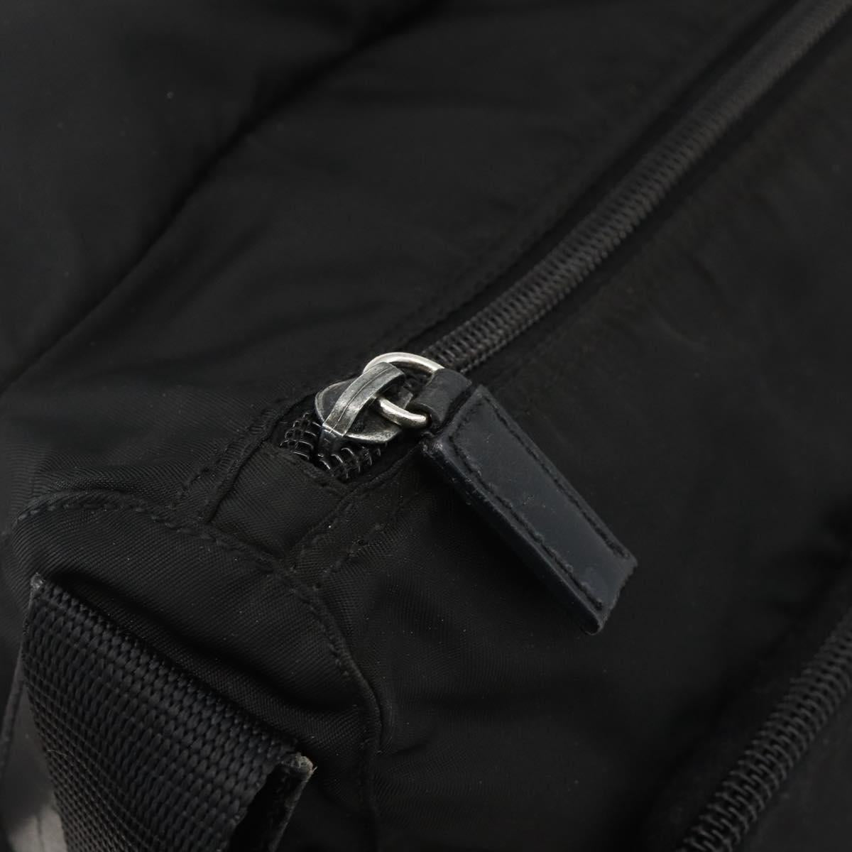 PRADA Shoulder Bag Nylon Black Silver Auth 175302
