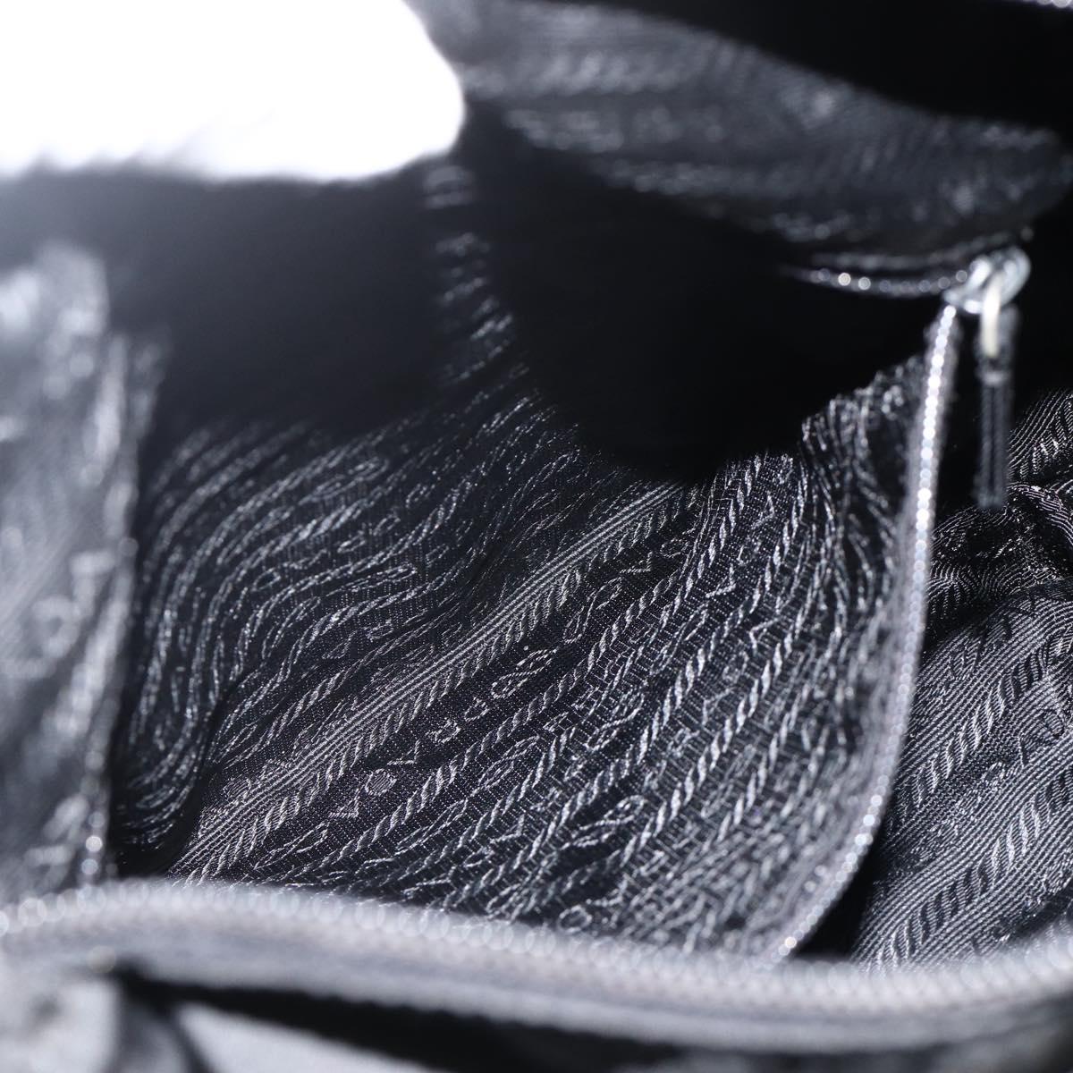 PRADA Shoulder Bag Nylon Black Silver Auth 175302