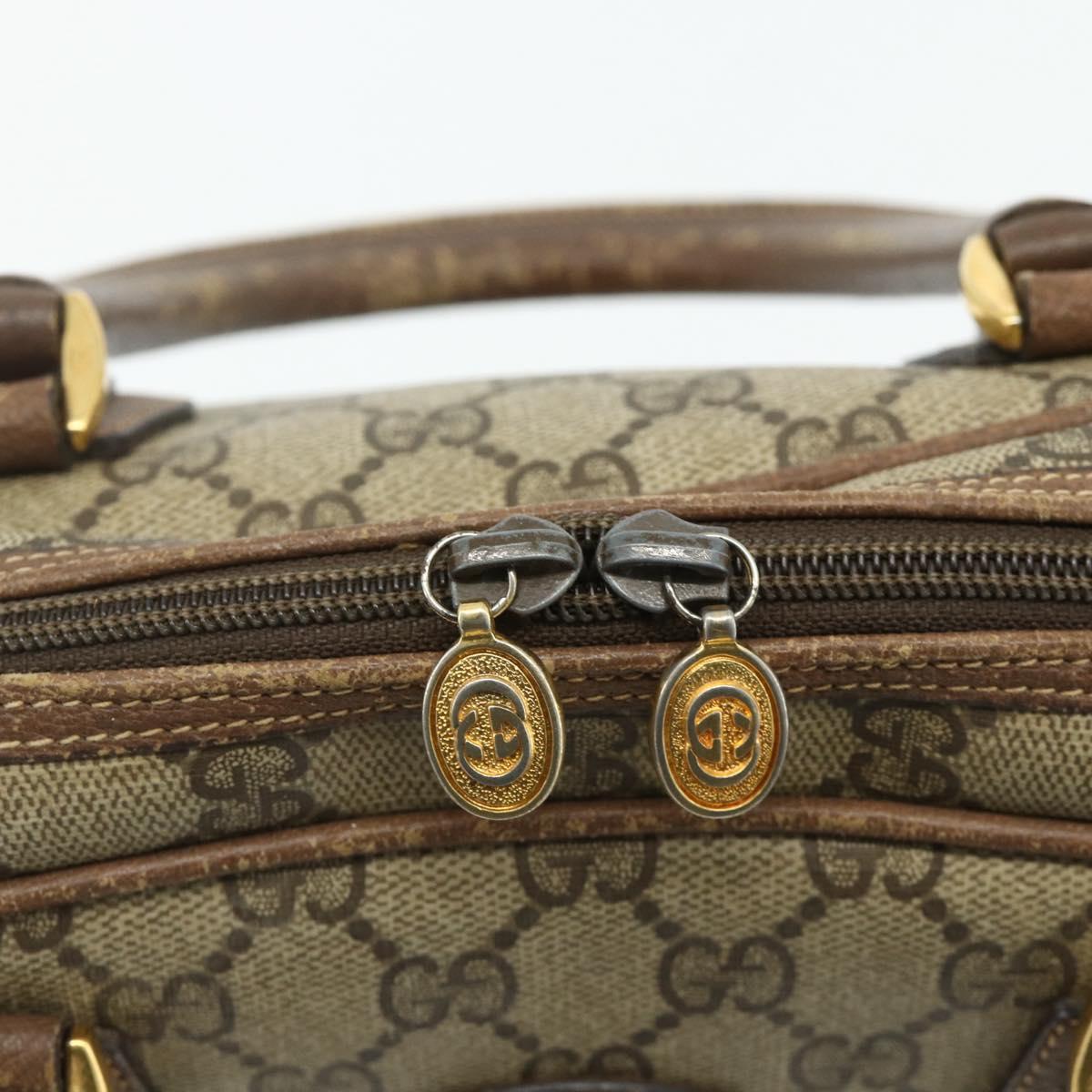 GUCCI GG Supreme Hand Bag PVC Beige Gold 000 58 0090 Auth 175308