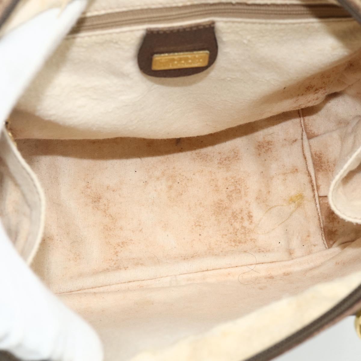 GUCCI GG Supreme Hand Bag PVC Beige Gold 000 58 0090 Auth 175308