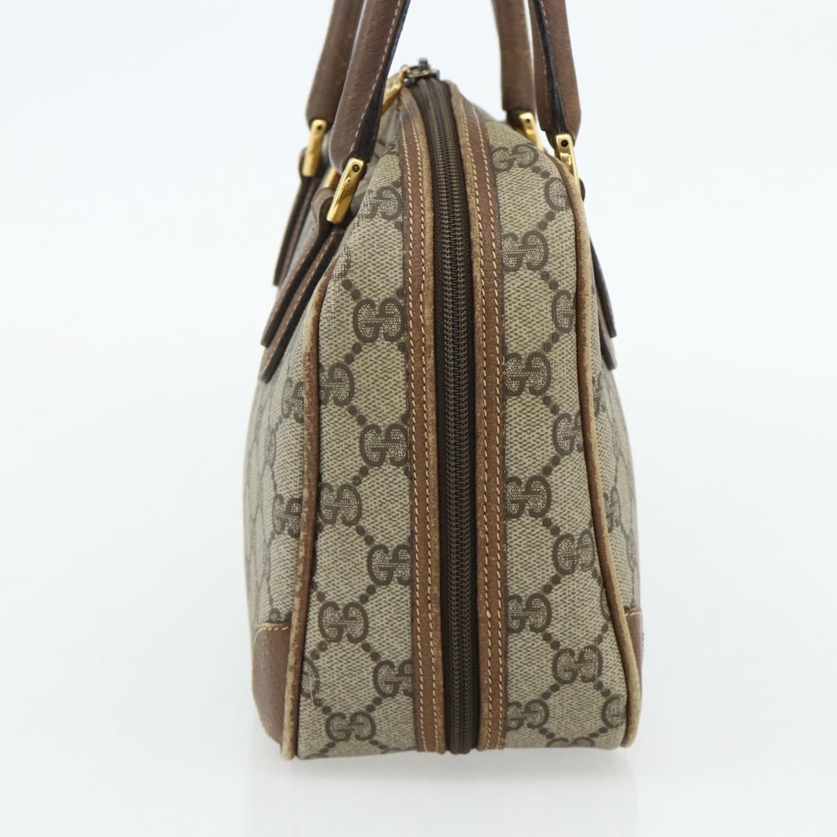 GUCCI GG Supreme Hand Bag PVC Beige Gold 000 58 0090 Auth 175308